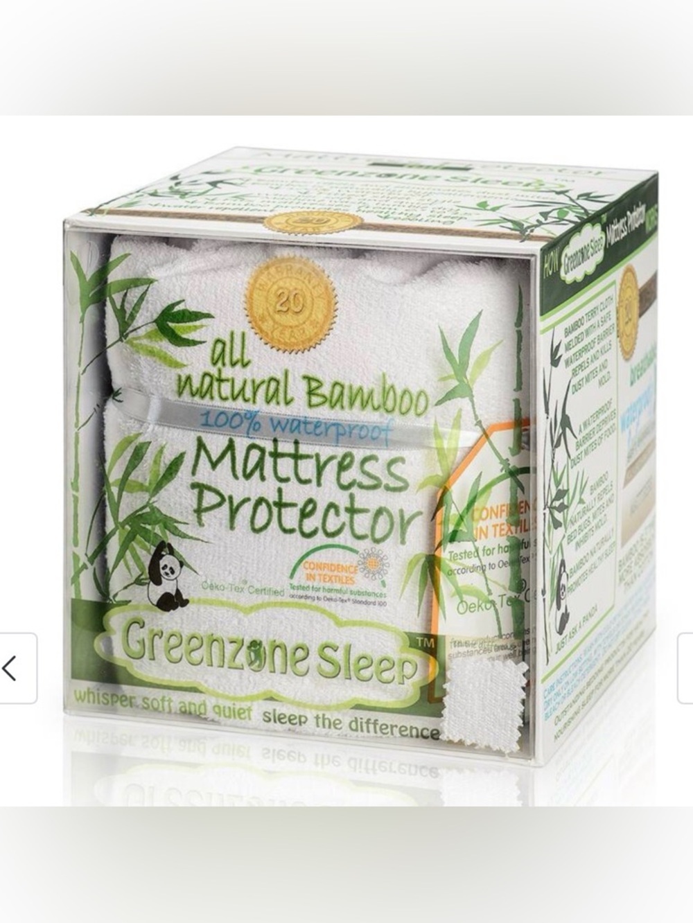Twin XL Waterproof Mattress Protector Sleep Jersey Bamboo Rayon, Greenzone